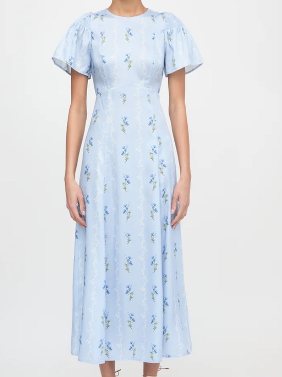 Hill House Dresses & Skirts - Hill House Light Blue Floral Midi Dress